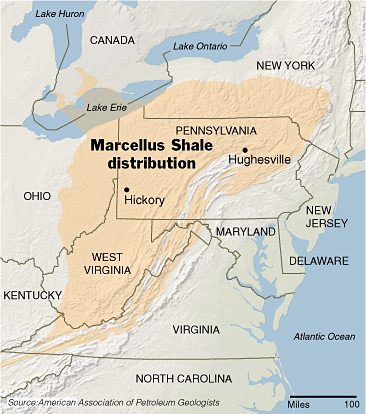 Mapa de Marcellus Shale