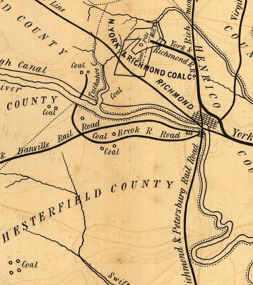Mapa del ferrocarril de Chesterfield.