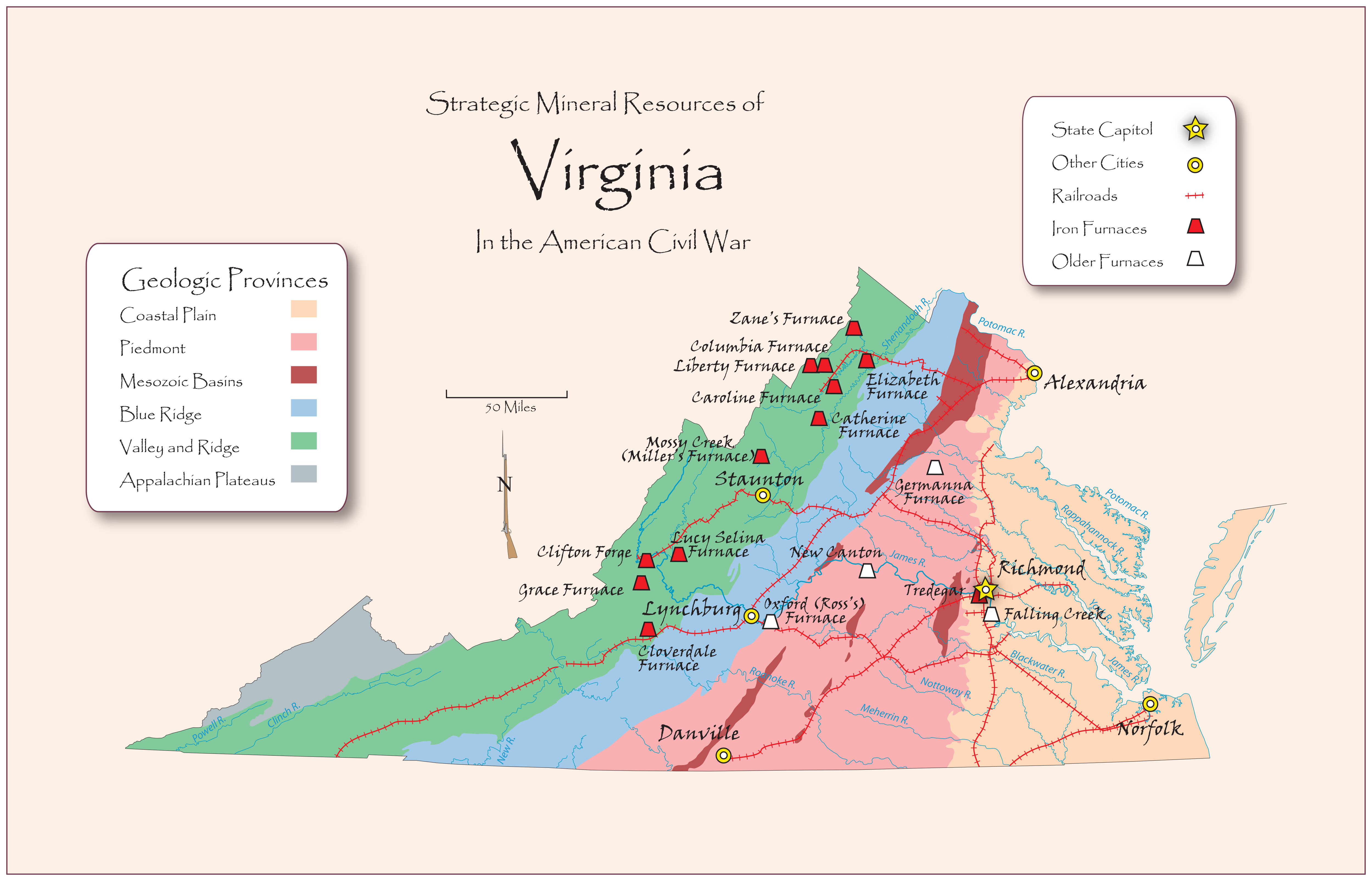 Recursos Minerales Estratégicos de Virginia en la Guerra Civil Americana - Hierro