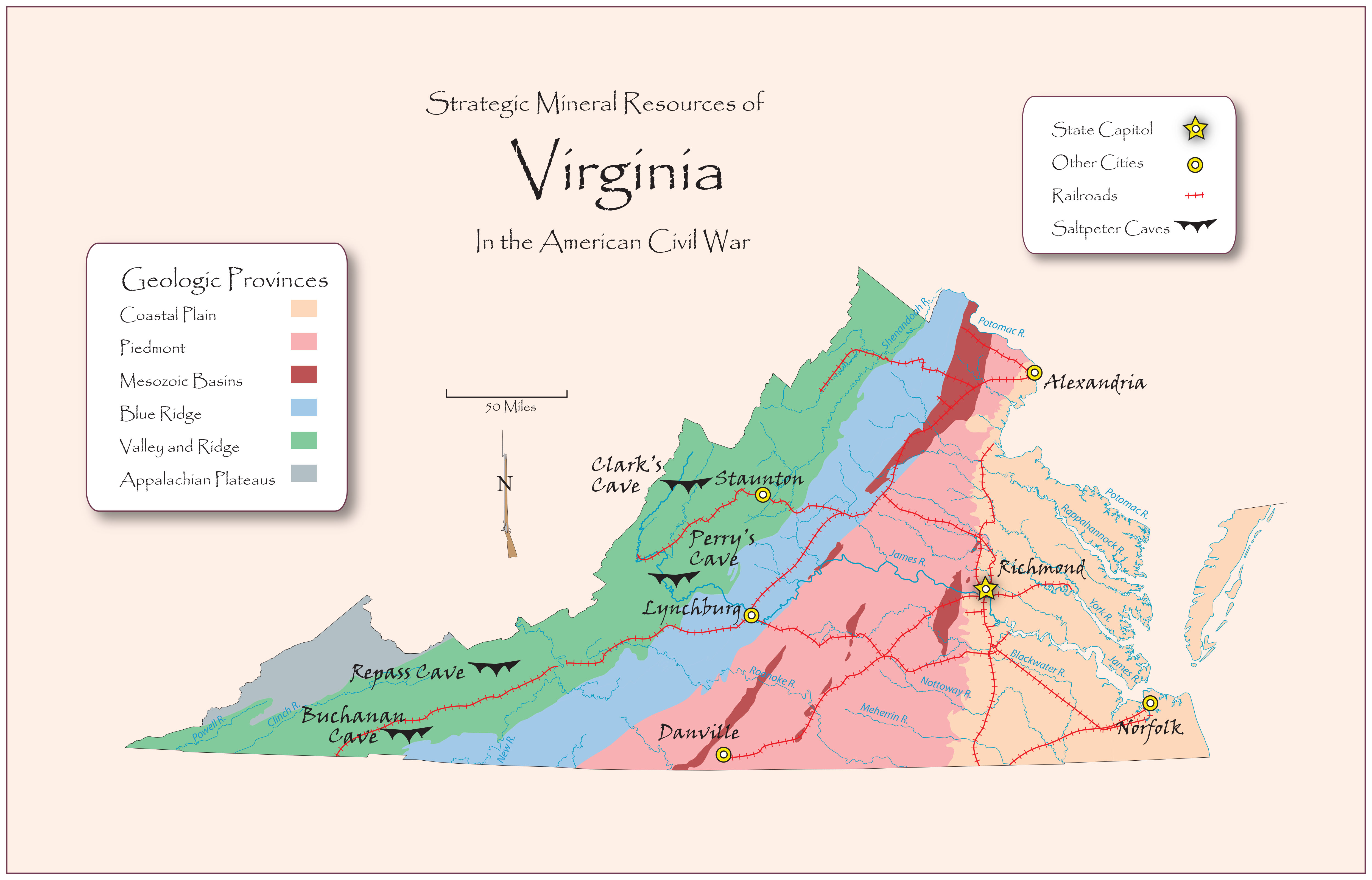 Recursos Minerales Estratégicos de Virginia en la Guerra Civil Americana - Niter (SaltPeter)