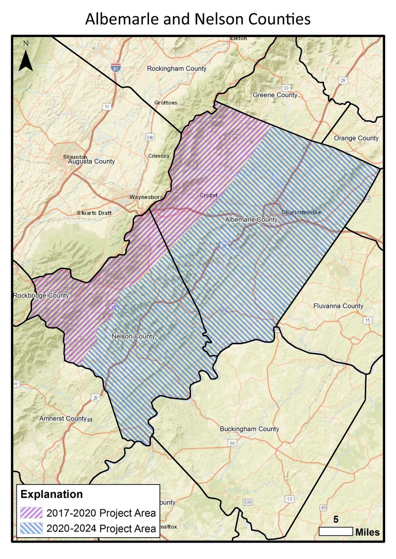Las marcas de sombreado rosadas identifican la extensión del área de estudio